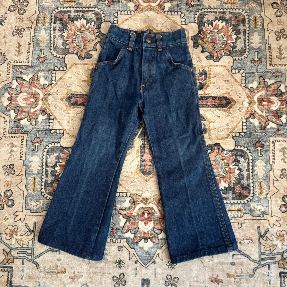 Vintage Billy the Kid Boys Jeans Size 5 Slim Dark Wash Bell Bottom Denim Flare